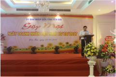 Đồng chí Đặng Văn Thanh – Giám đốc Công ty Điện lực Yên Bái, Chủ tịch HHDN tỉnh; Phát biểu tại buổi gặp mặt.